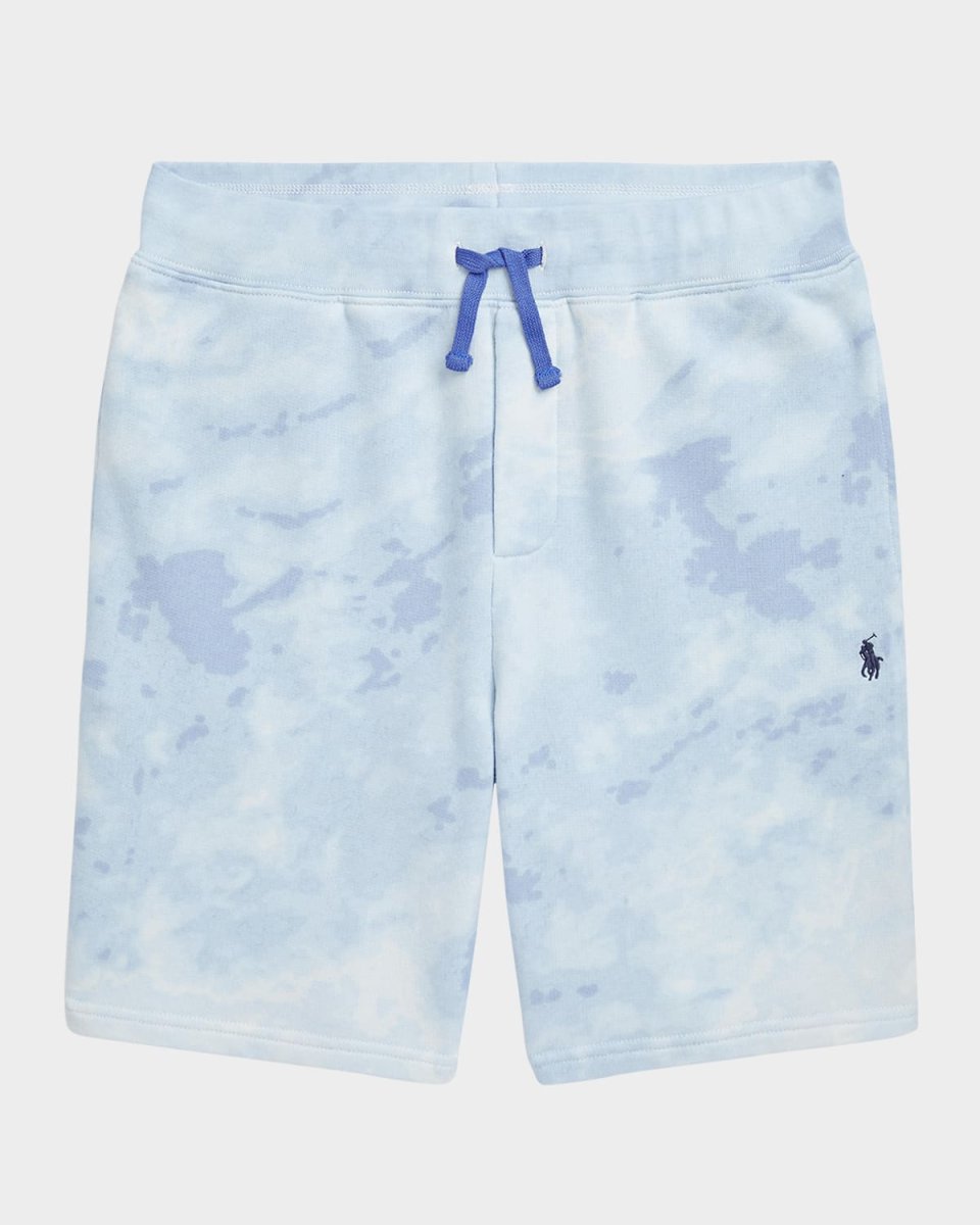 Boy's Cloud-Print Shorts W/ Pony, Size S-X